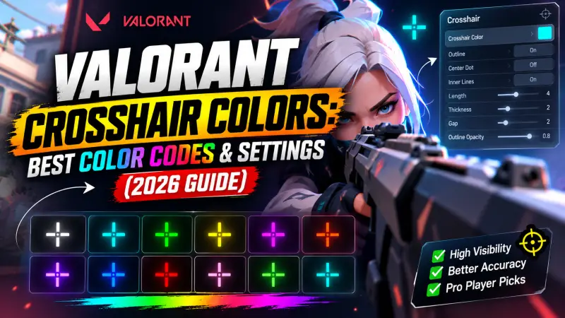 Valorant Crosshair Colors: Best Color Codes & Settings (2026 Guide)