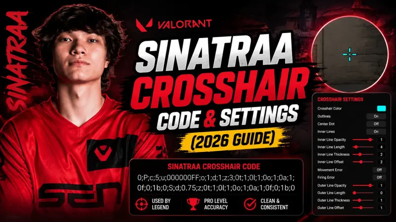 Sinatraa Crosshair Code & Settings (2026 Guide)