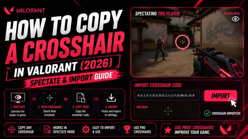 How to Copy a Crosshair in Valorant (2026): Spectate & Import Guide