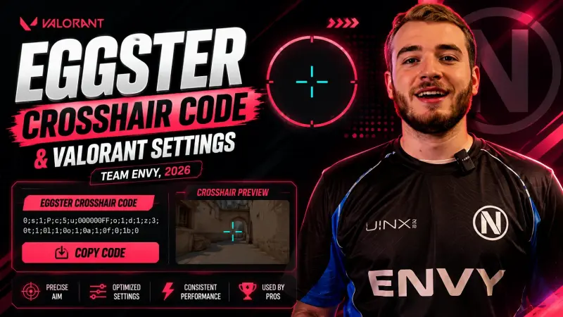 Eggster Crosshair Code & Valorant Settings (Team Envy, 2026)