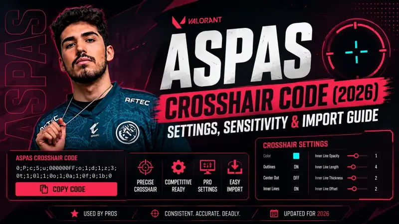 Aspas Crosshair Code (2026): Settings, Sensitivity & Import Guide
